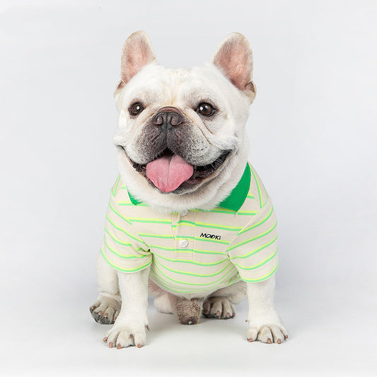 French Bulldog Summer Fluorescent Green Polo T-Shirt
