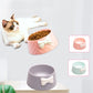 White Bow Tie Pattern Dog Cat Feeder Food Bowl