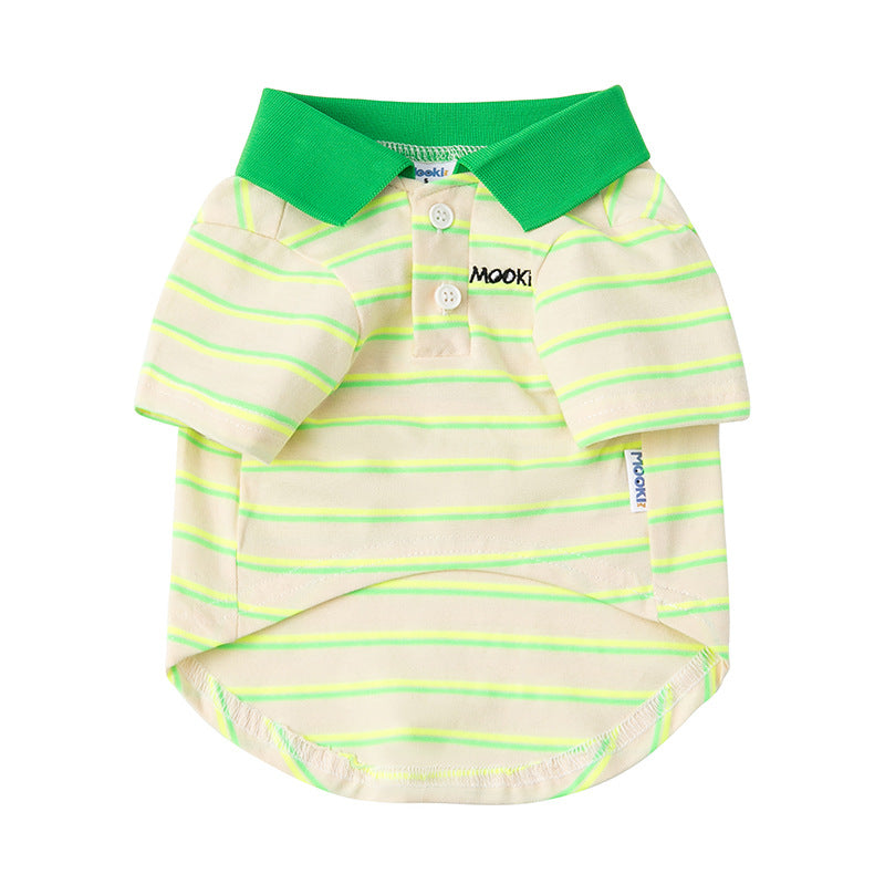 Pet Fluorescent Green Cotton Polo T-Shirt