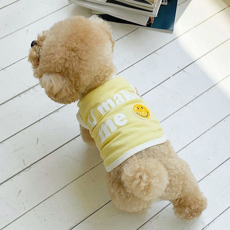 Cartoon Printed Sleeveless Dog Cat Summer Vest
