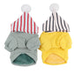 Winter Dog Cat Striped Thickened Hoodie Coat