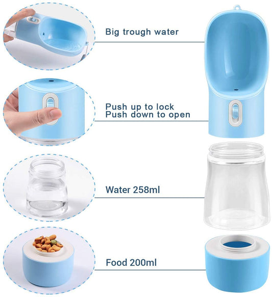 Water Food Multifunction Portable Outdoors Pet Feeder
