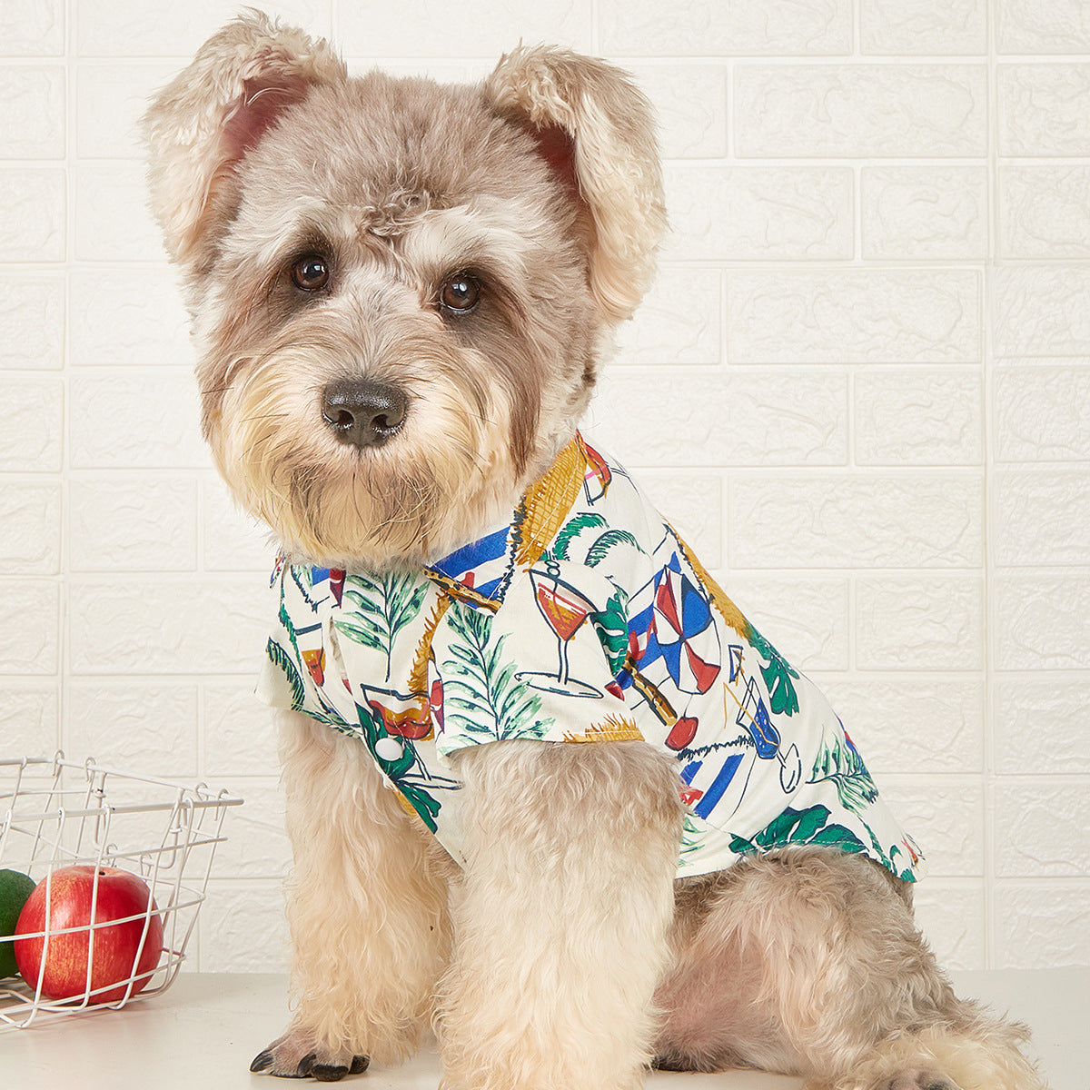 Palm Printed Doggie Fashion Hawaiin Shirts
