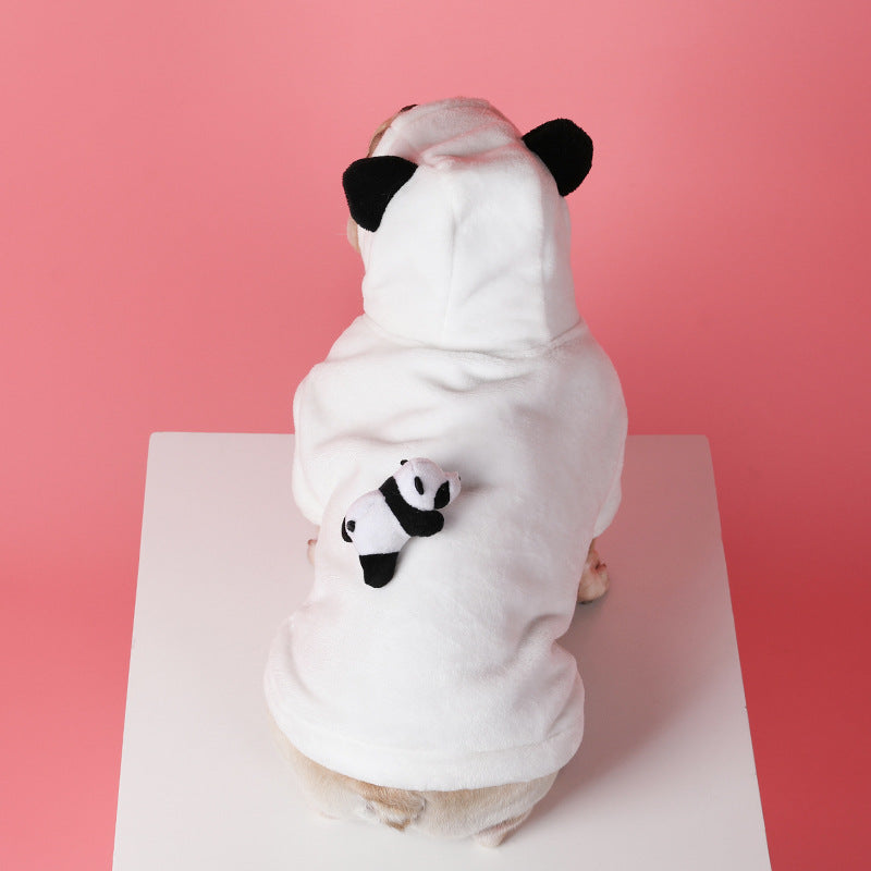 Flannel Thickened Cartoon Panda Pet Bathrobe