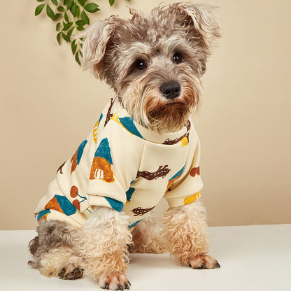 Designer Beige Cartoon Dog Cat Sweatshirts