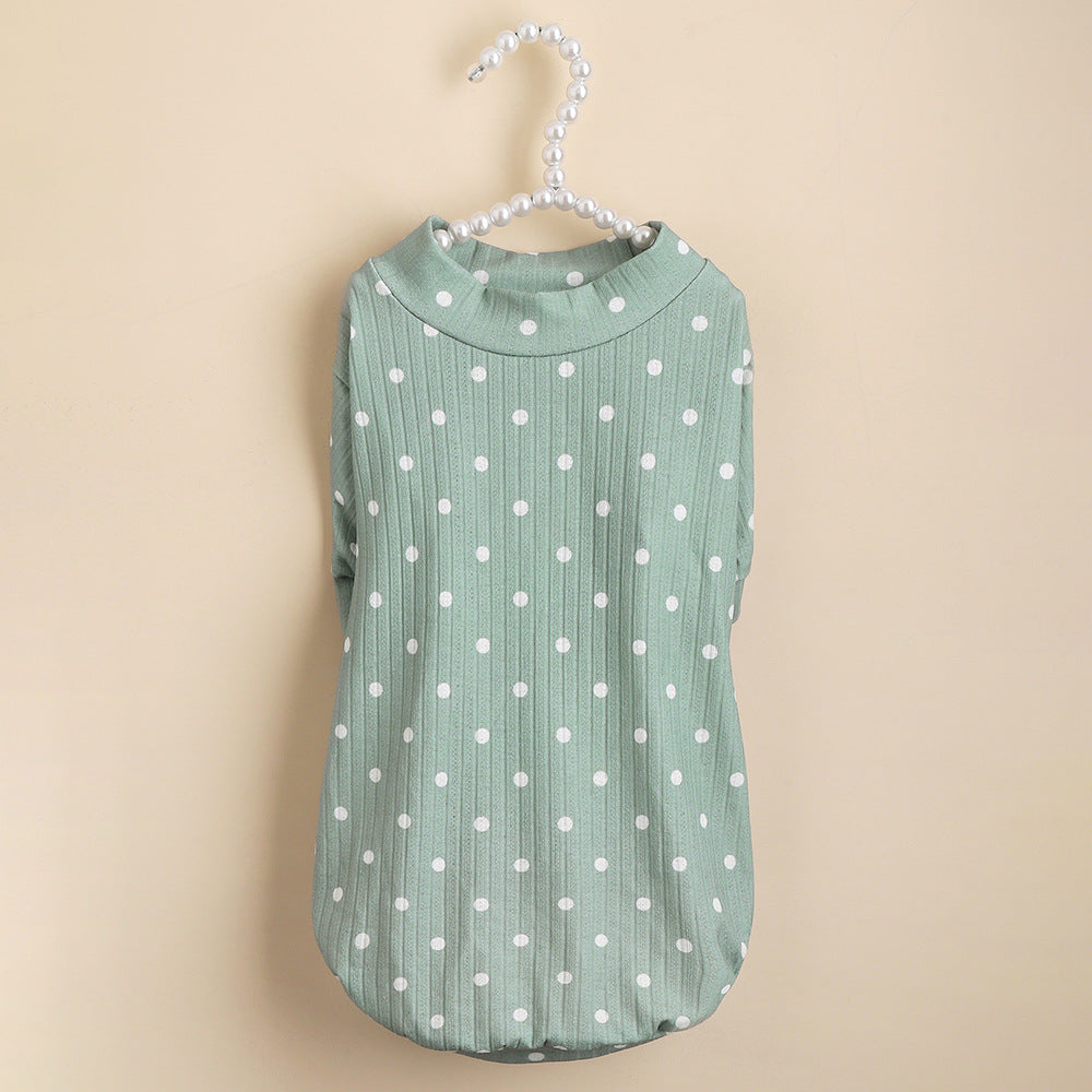 Breathable Green Spotted Autumn Pet T-shirt