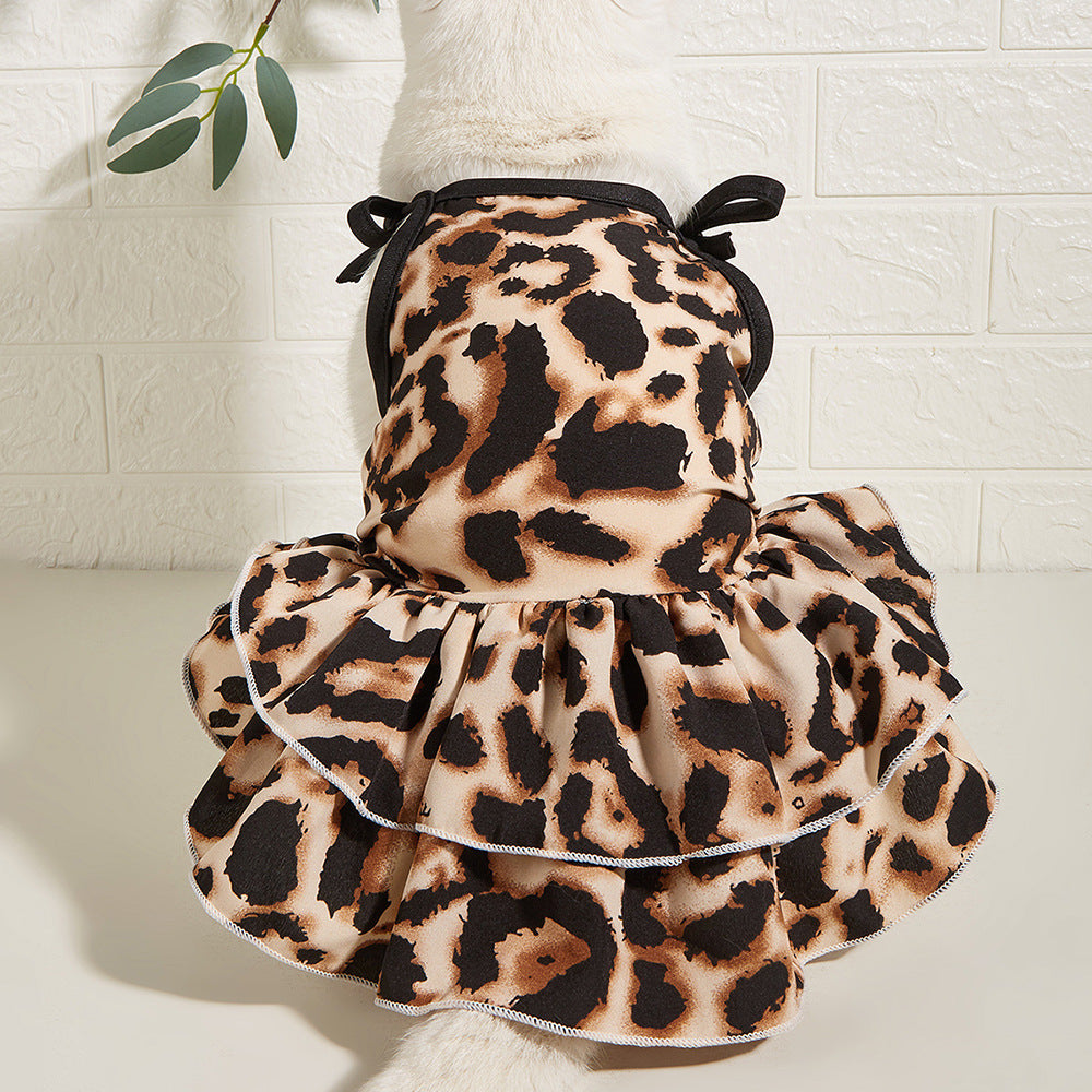 Leopard Print Cat Princess Dress For Summer
