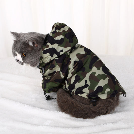Waterproof Reflective Camouflage Cat Rain Coat