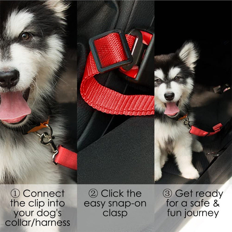 Adjustable Dog Cat Safety Nylon Car Seat Belt