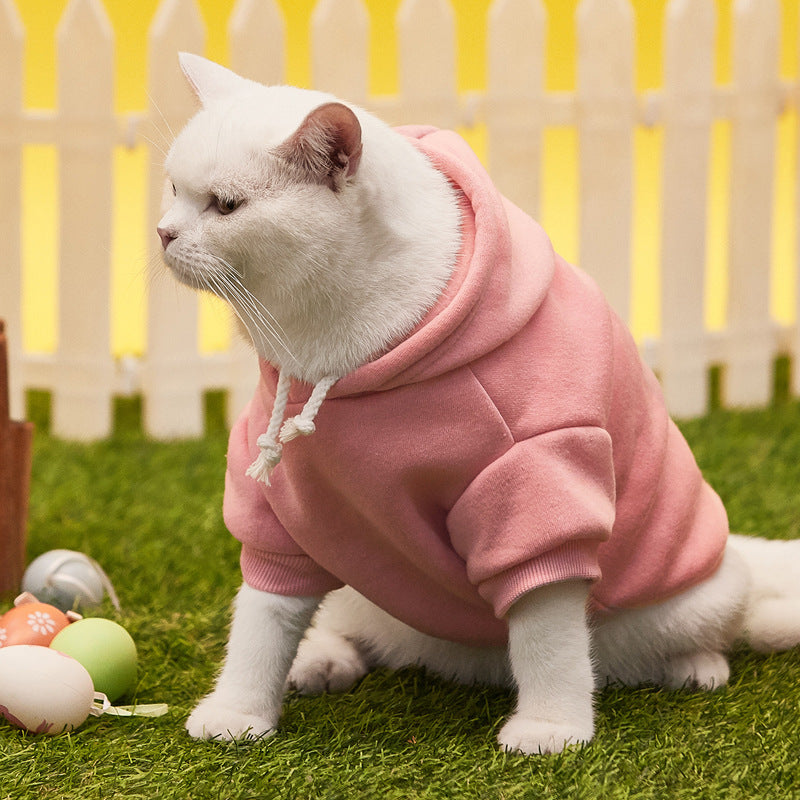 Autumn Solid Color Fashion Cat Hoodies Sweatshirt
