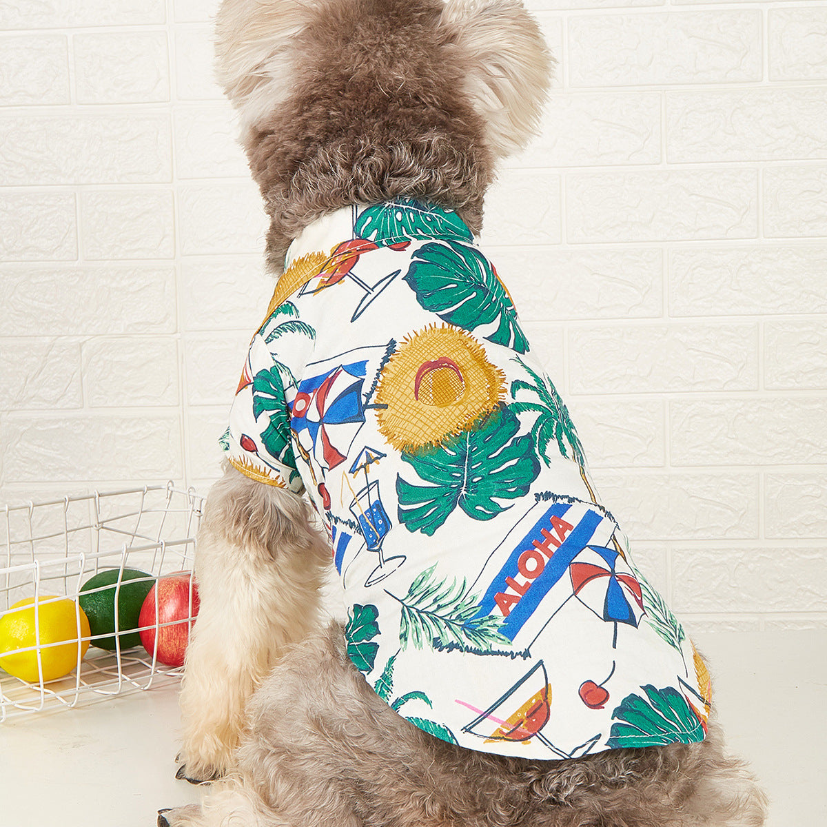 Palm Printed Doggie Fashion Hawaiin Shirts