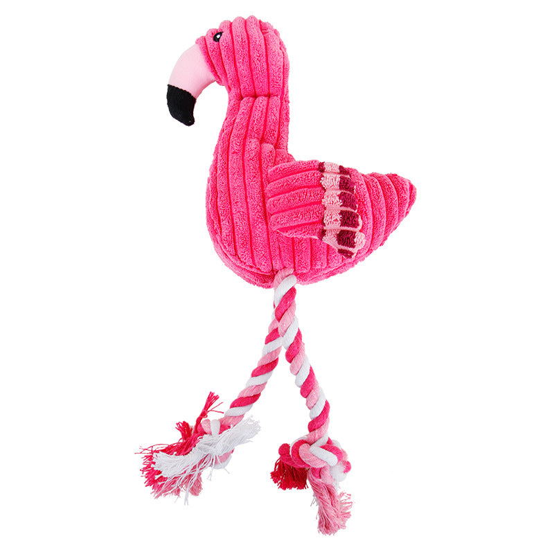 Pink Flamingo Plush Chew Toys For Dogs Cat