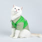 Green Striped Letters Cats Shirt For Summer