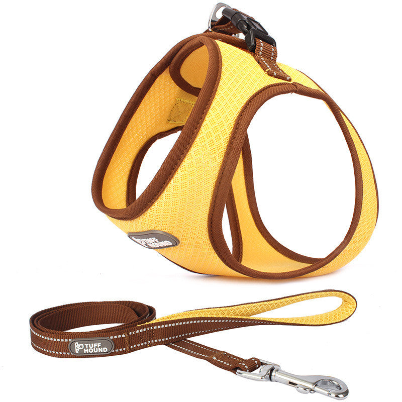 Puppy Breathable Mesh Harness With Reflective Leash