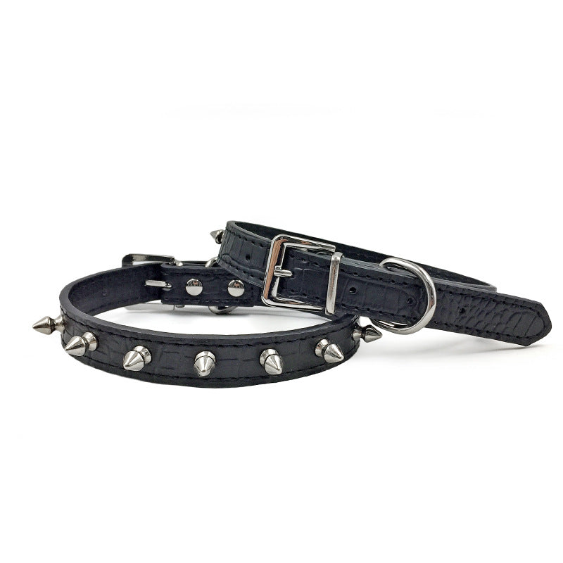 Adjustable Rivets Pu Leather Dog Walking Collars