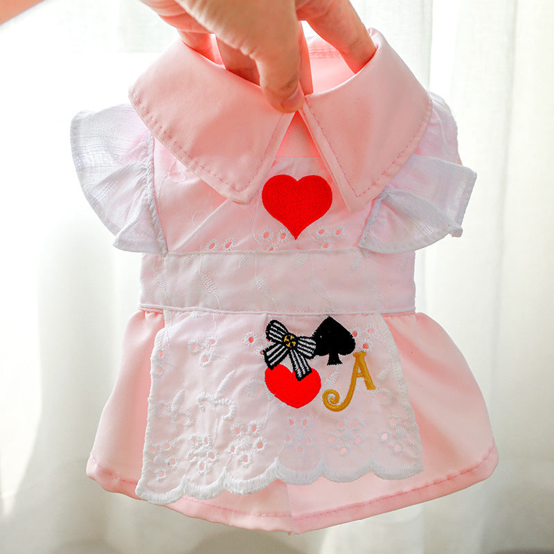 Lace Embroidered Cartoon Pet Princess Dress