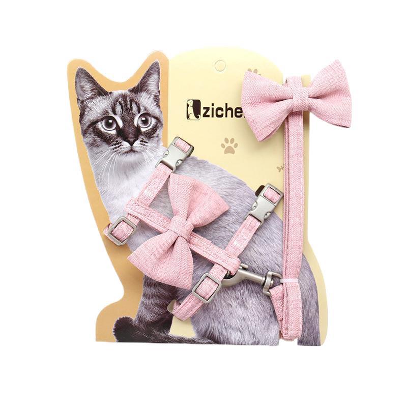 Cute Cat Harnesses With Bowknot Traction Leash