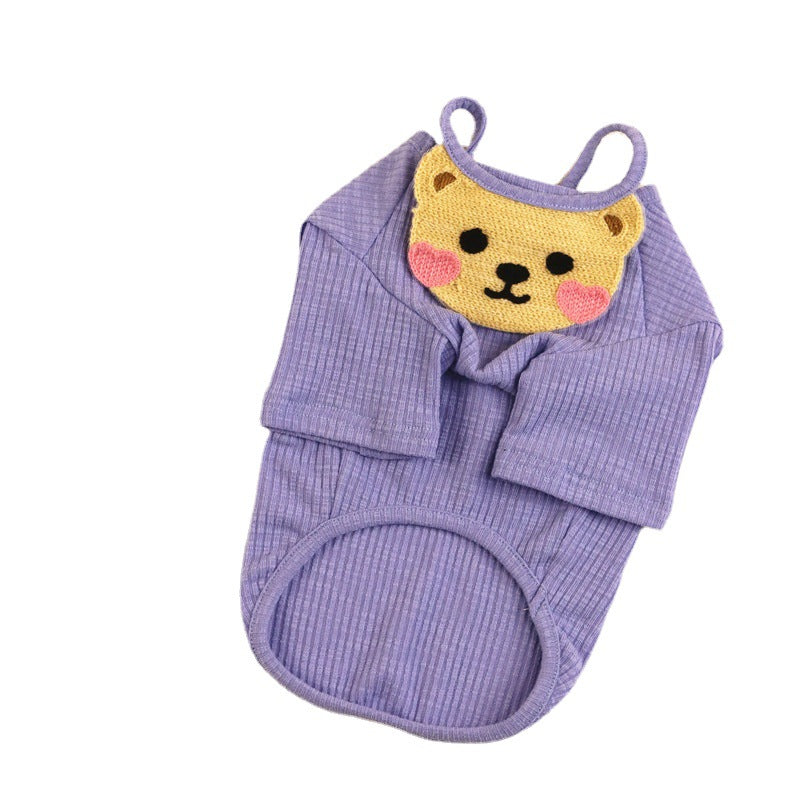 Cotton Dog T-Shirt With Adjustable Scarf Pet Apparel