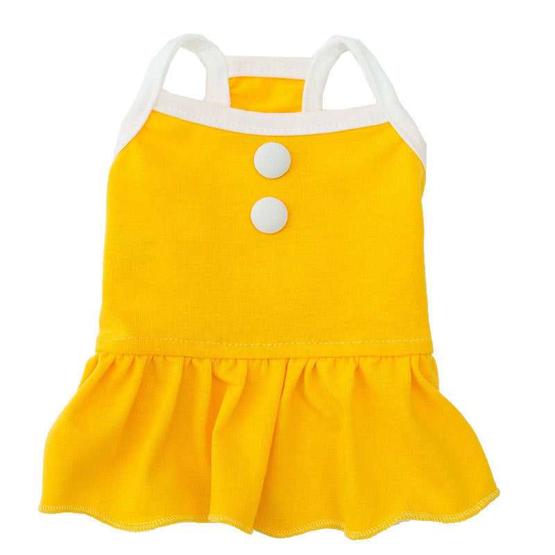 Summer Sleeveless Vest Yellow Couple Princess Dress