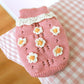 Winter Flowers Lace Knitted Cute Pet Sweater