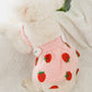 Sleeveless Pink Strawberry Dog Cat Princess Costume