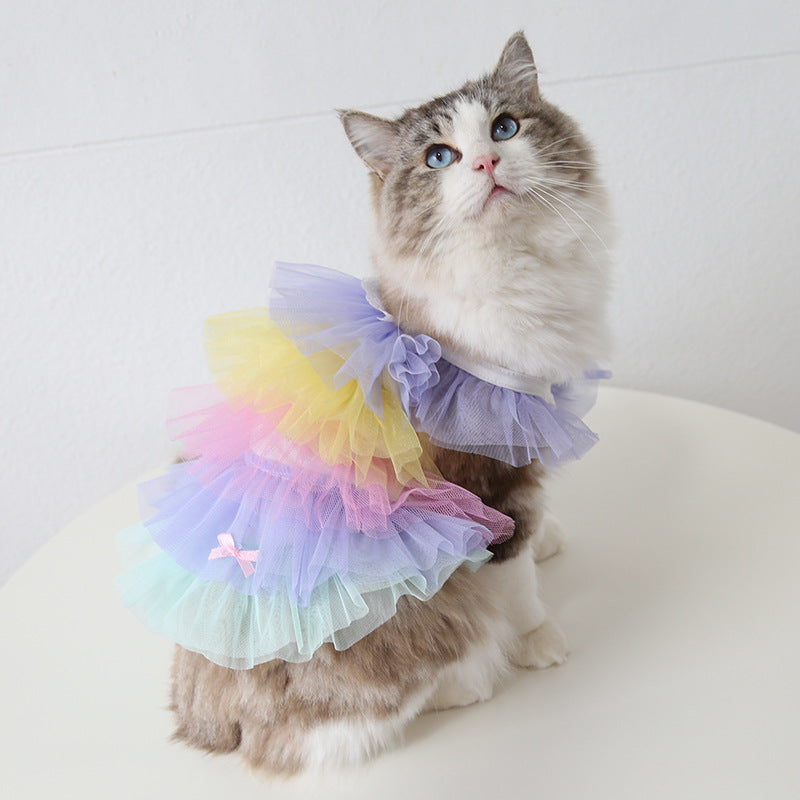 Cat Graduated Tint Mesh Pet Tutu Princess Dress