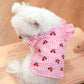 Dog Cat Cute Cherry Plaid Pink Princess Dress