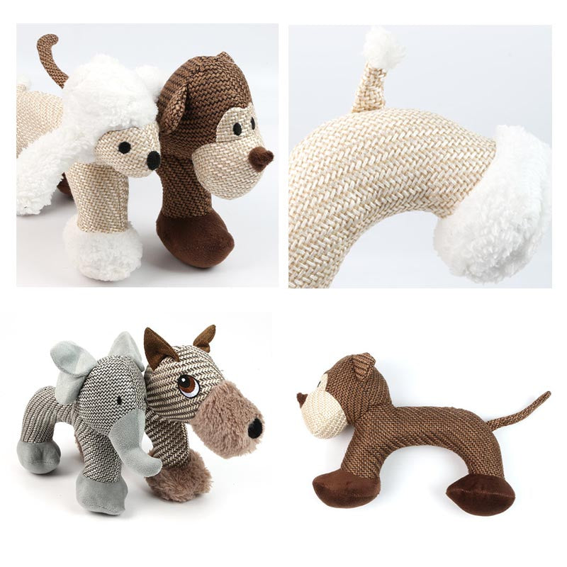Cartoon Animals Squeeze Plush Chew Toys For Dogs Cat