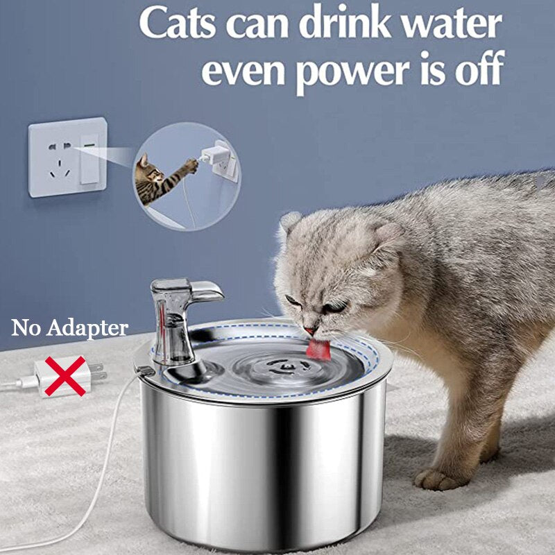 Automatic Filter Water Fountain Cat Motion Sensor Mute Water Dispenser Smart Pet Drinking Fountain With Faucet Feeders Drinker