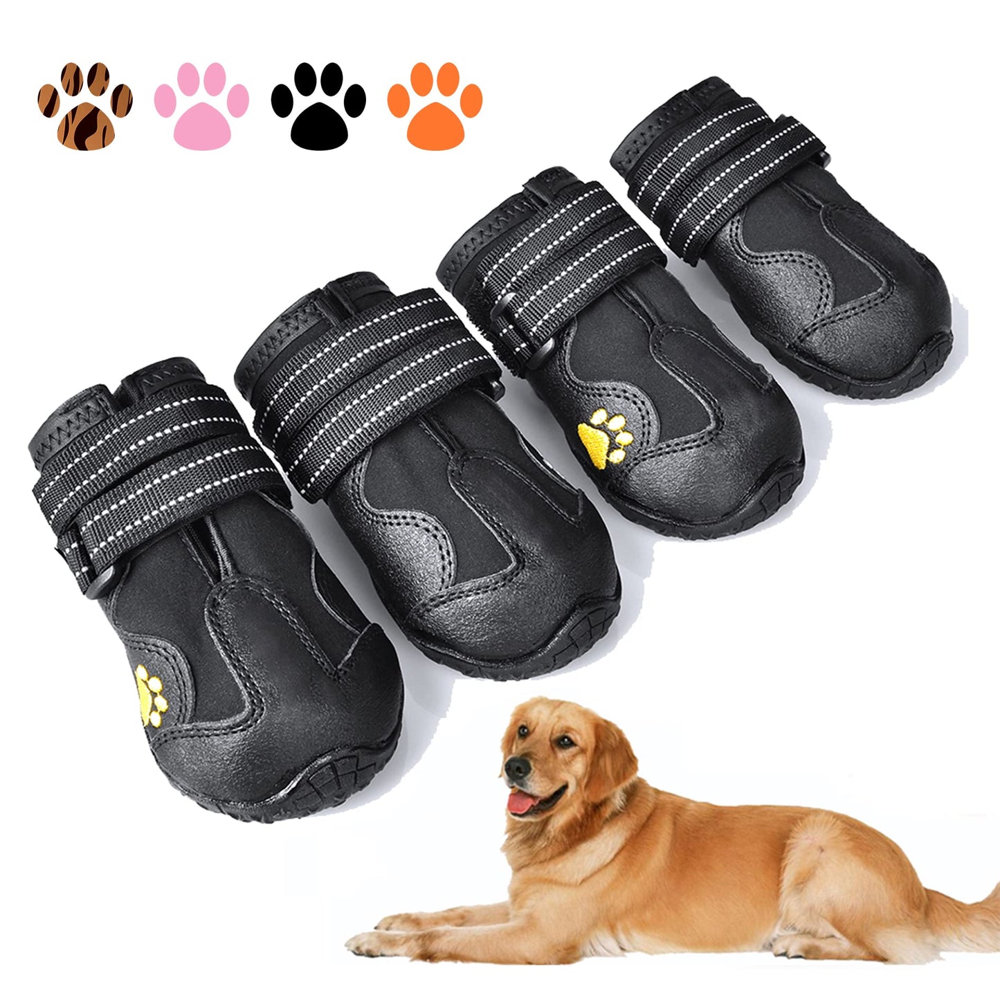 Reflective Waterproof Paw Protection Dog Boots