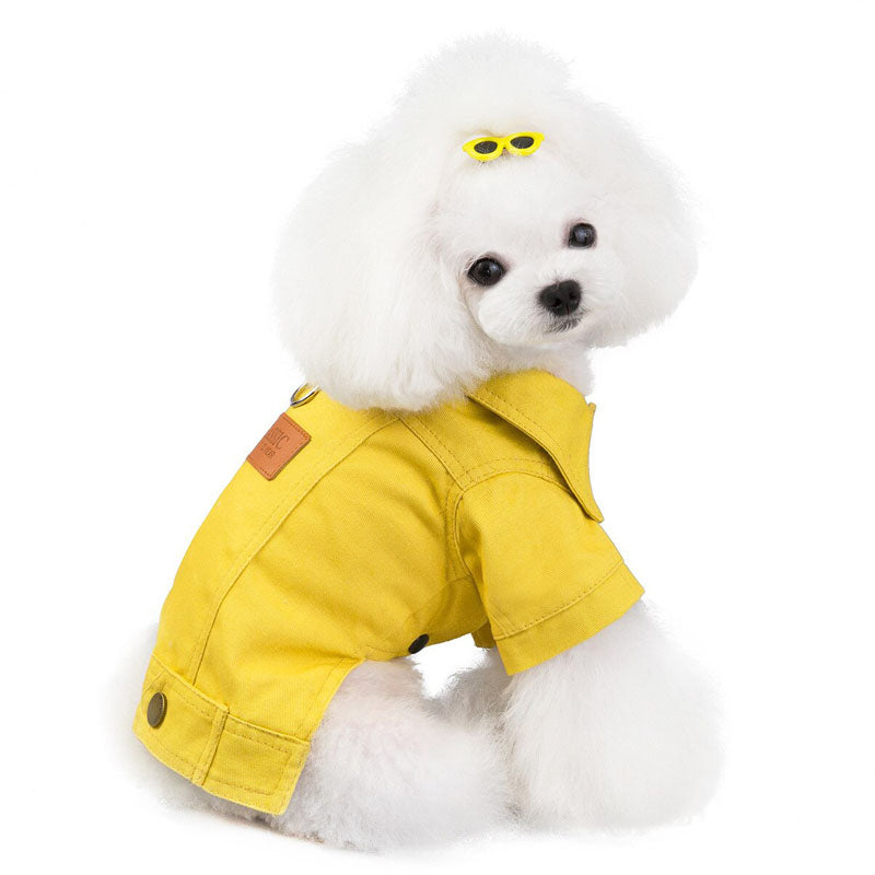 Dog Cat Clothing Fashion Shirt Colored Denim Coat