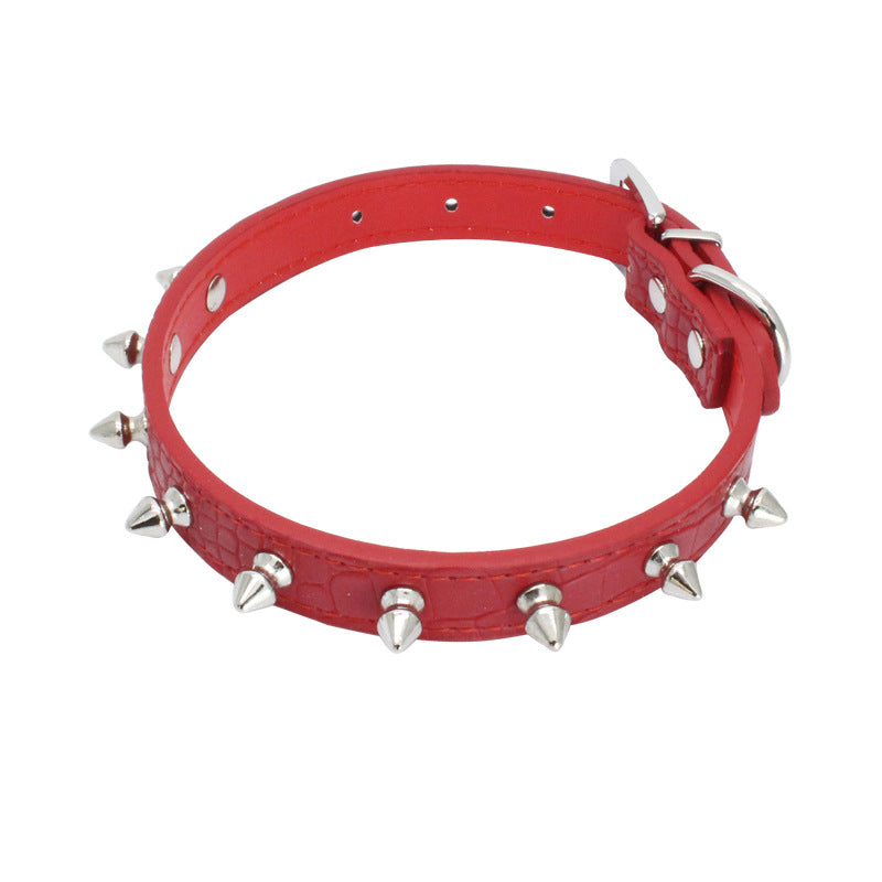 Adjustable Rivets Pu Leather Dog Walking Collars