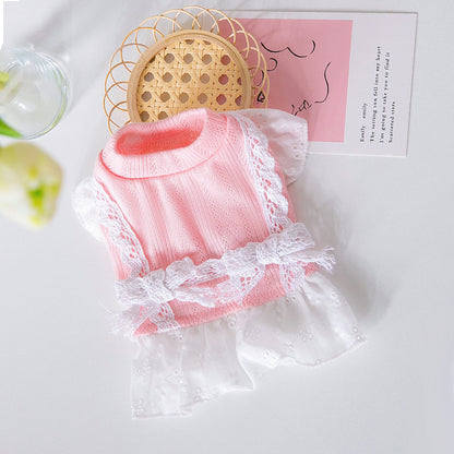 Summer Princess Dress Breathable Lace Dog Cat Skirt
