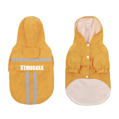 Reflective Dog Hoodie Raincoat With Storage Bag
