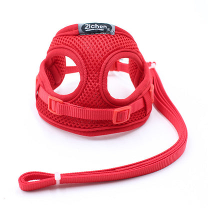 Dogs Cat Mesh Harness Traction Strap Leash