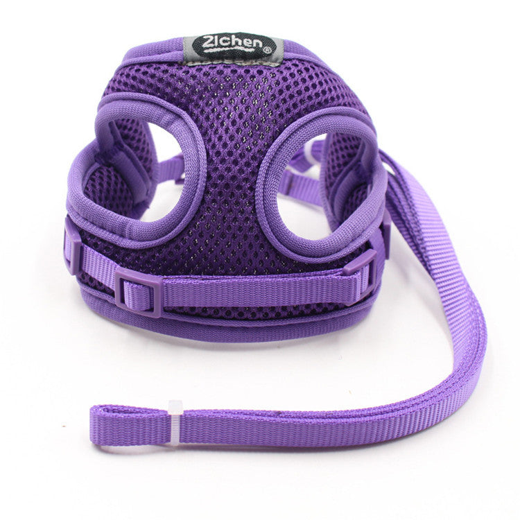 Dogs Cat Mesh Harness Traction Strap Leash