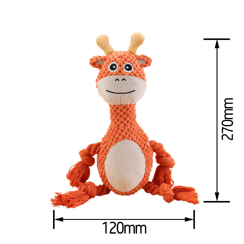Cartoon Animals Pet Molar Interactive Plush Toy