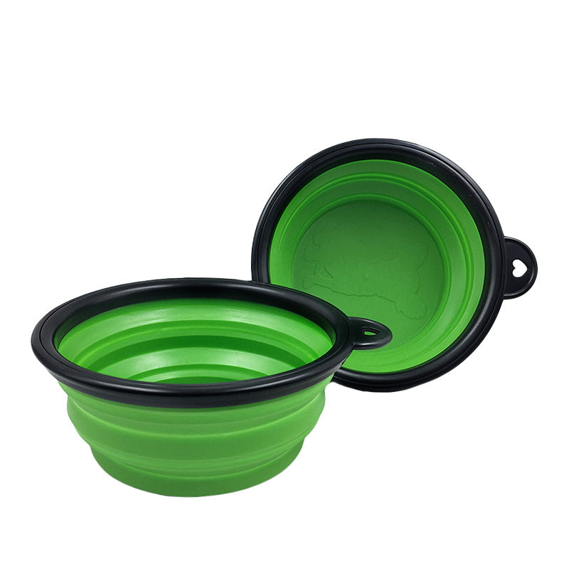 Retractable Silicone Pet Feeding Bowl Frisbee Toy