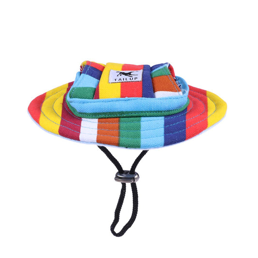 Colorful Striped Mesh Breathable Pet Sun Hat