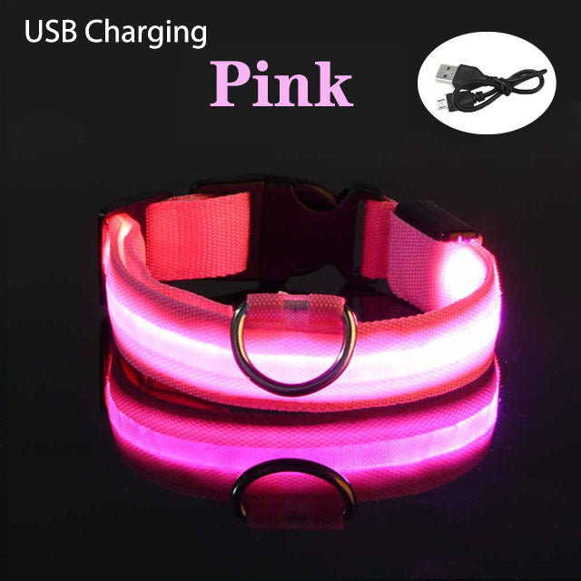 USB Charging LED Dog Collar Light Flashing Necklace