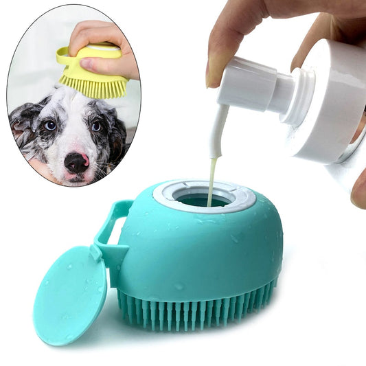 Bathroom Pet Bath Massage Brush Soft Silicone Pet Accessories